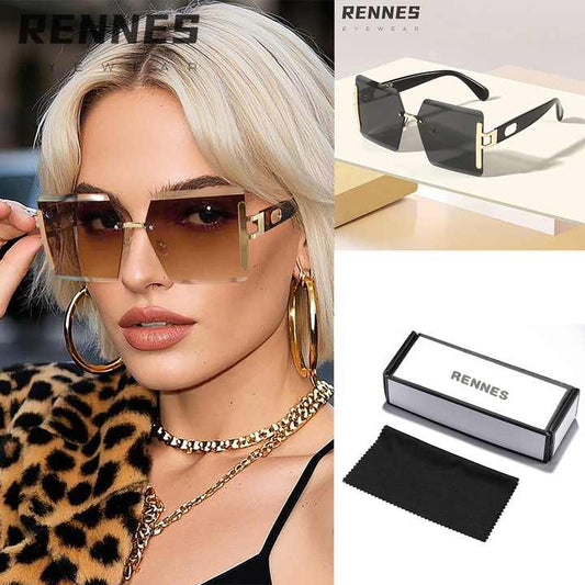 Sunglasses Fashion Black and Green Gradient Sunglasses Men's Glasses - Luxury Square Women's Sunglasses