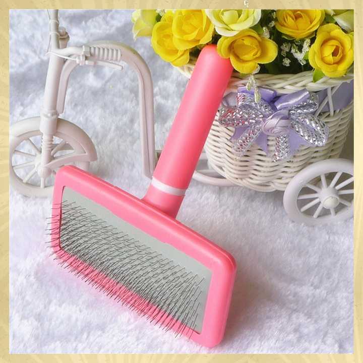 مقبض من البلاستيك الوردي الحيوانات الأليفة . Pink Plastic Handle Pet Dog Cat Animal Puppy Dog Hair