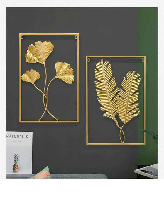 معدن الذهب الجدار الفن المستطيل - Metal Gold Wall Art Rectangle Living Room