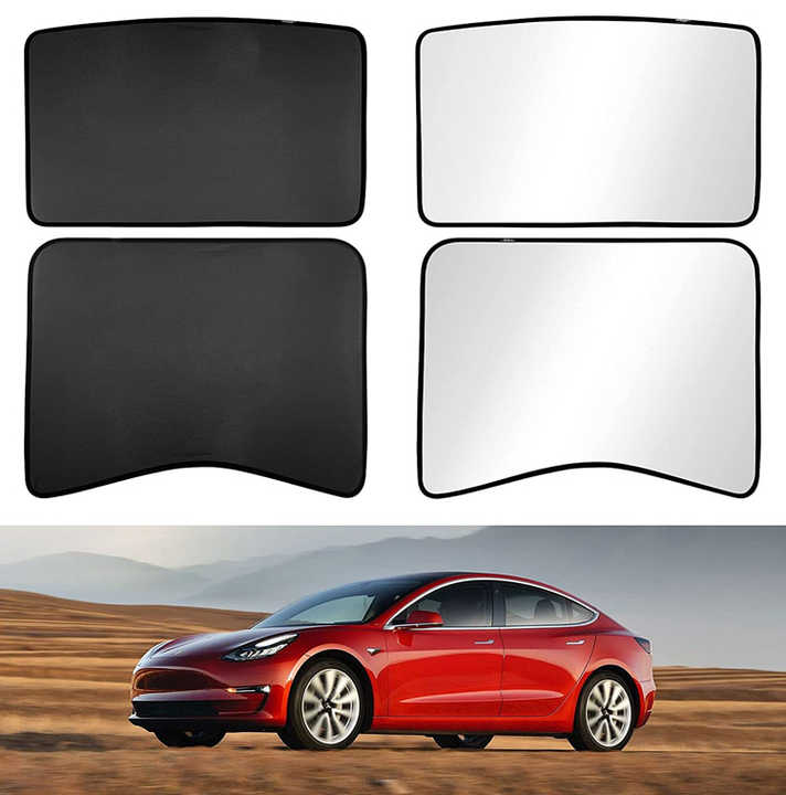 2022 موديل 3 4 قطعة سقف و خلفي, مظلة . 2022 Model 3 4-Piece Roof and Rear Sunshade, Double