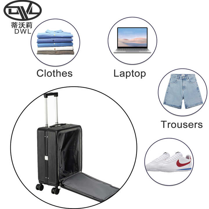 حقيبة سفر مصنوعة من مادة الكمبيوتر الشخصي مع عجلات