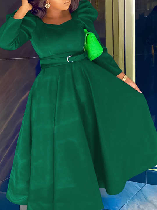 Elegant long-sleeved girls' dress