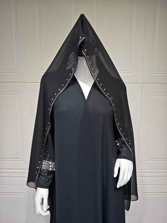 Black rhinestone abaya