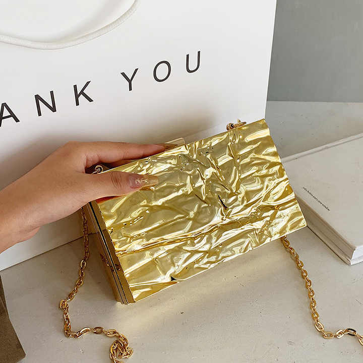 Luxury Fashion Acrylic Snowflake Purse Bag, Custom Women's Small Handbag, Evening Bags with Clutch