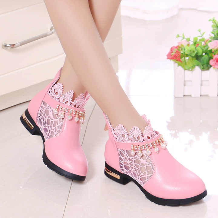 Girls' artificial lace boots
