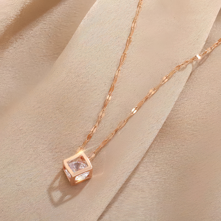 hollow square necklace