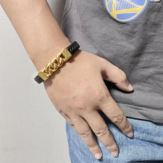 أساور جلدية أصلية مضفرة