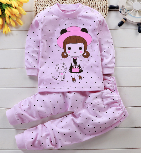 بيجامات نوم اطفال قطنية كم طويل