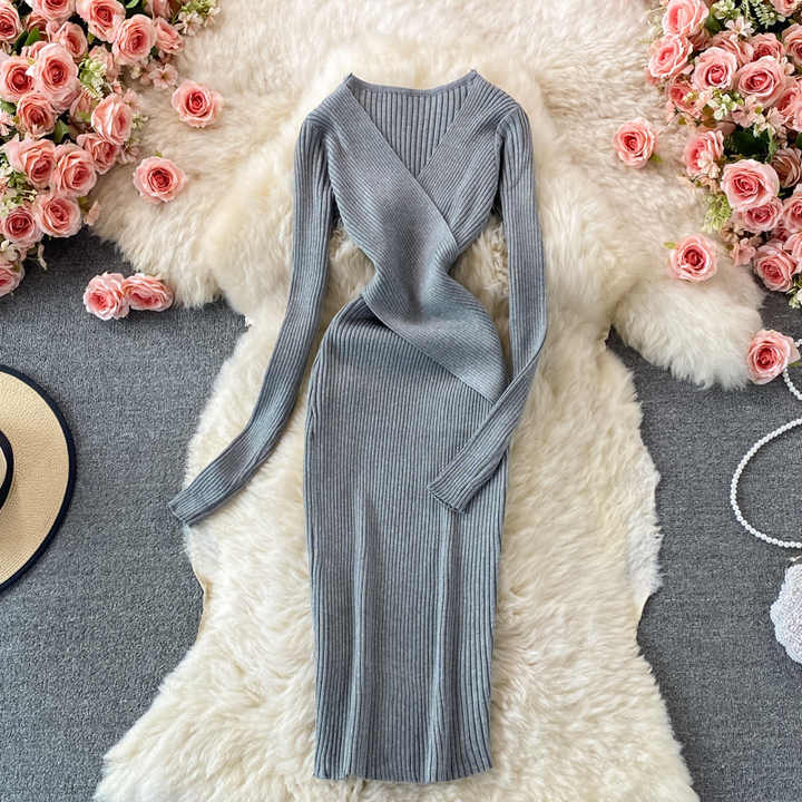 Elegant women's autumn dress