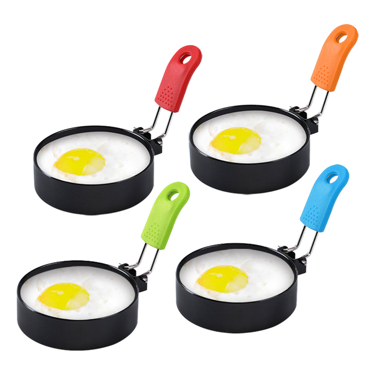 Stainless Steel Round Cooking Tools with Non-Stick Handle Egg Ring Mold for Fried Eggs Pancakes Food Preparation