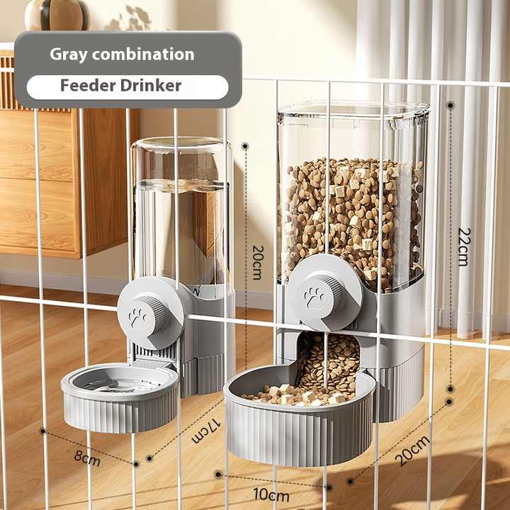 Cat Hanging Pet Drinker Dog Water Supply Drinking Hanging Dog Cage Bucket Automatic Feeder - Bowls & Feeders