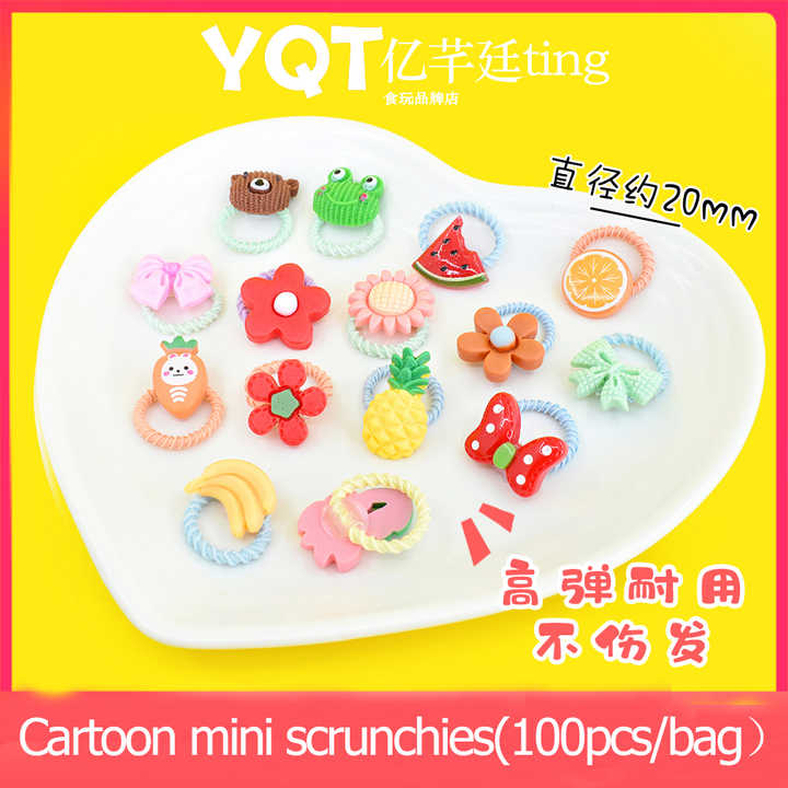 Children Cute Cartoon Rubber Band Floral-مجموعة إكسسوارات
