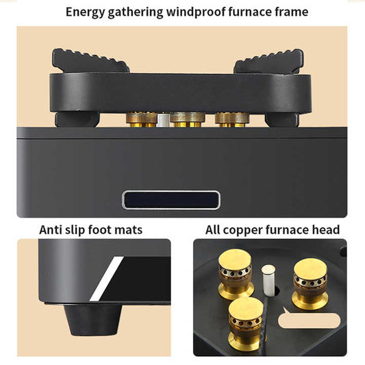 مبخرة غاز صغيرة للتنزه والتنزه في مخيمات التخييم في الهواء الطلق بيوتان محمول Portable Butane Gas Burner for Outdoor Hiking Camping Hiking Picnic