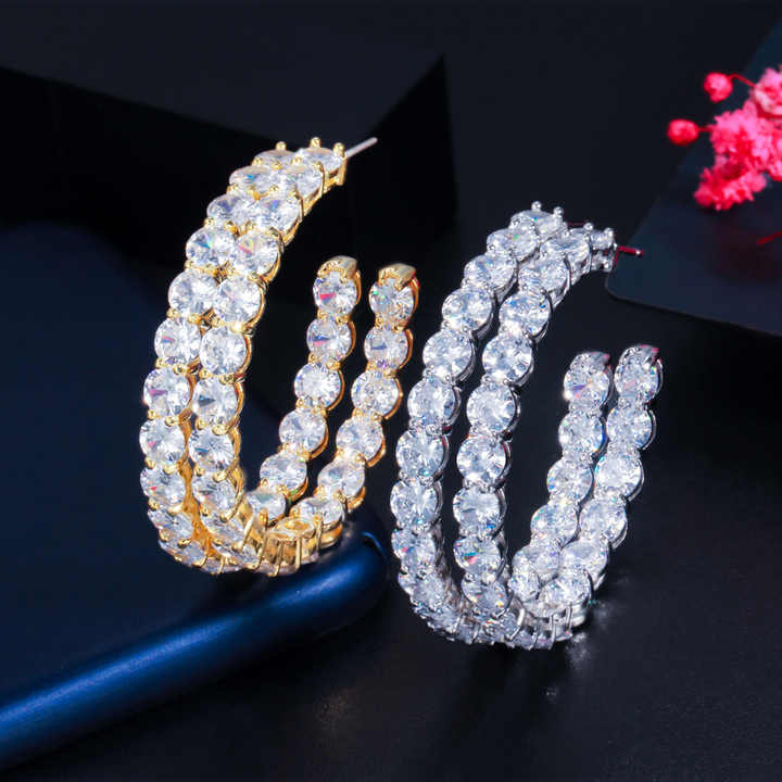 hoop earrings with zirconia