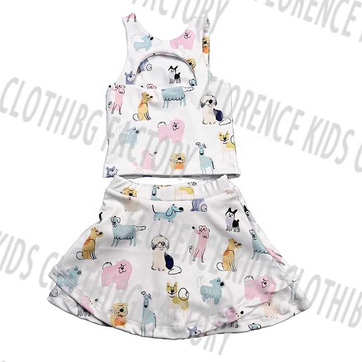 Yoga Skirt Outfit for Toddlers- مجموعة ملابس رياضية للبنات