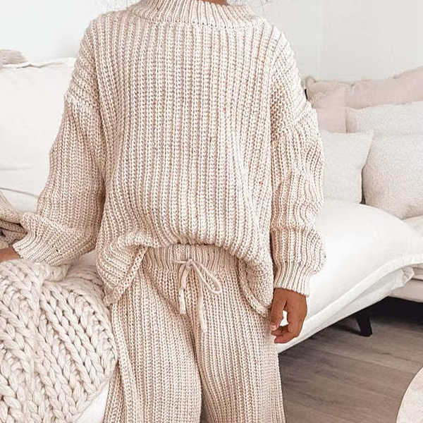 Hot Sale Casual Autumn 2 Pieces Long Sleeve Knitted Sweater Kids 2 Pieces Suit Toddler Girls Knitted Clothes Setتخفيضات هائلة كاجوال للخريف من قطعتين بأكمام طويلة سترة محبوكة للأطفال من قطعتين بدلة للأطفال الصغار مجموعة ملابس أطفال بناتي محبوكة