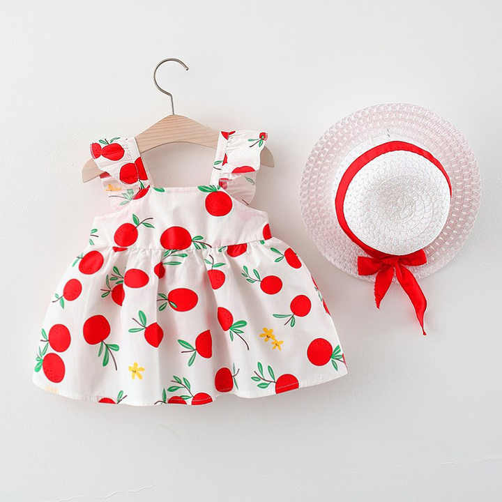 طقم بناتي صيفي من القطن بفتحات تهوية Girls Summer Cotton Vented Set