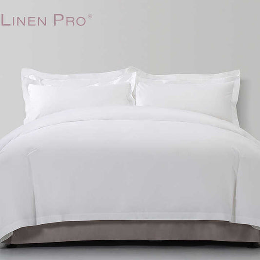 LINENPRO Luxury 4 Piece White Hotel 100% Cotton Bed.