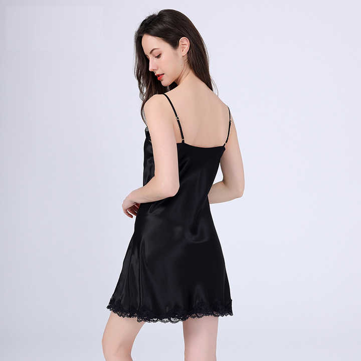 Luxury Silk Short Lace Nightgown for Women