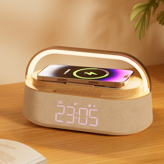 KUANGXIANG 6 in 1 15W Magnetic Wireless Charger, Blue Tooth Alarm Clock, Popular Beauty Tools