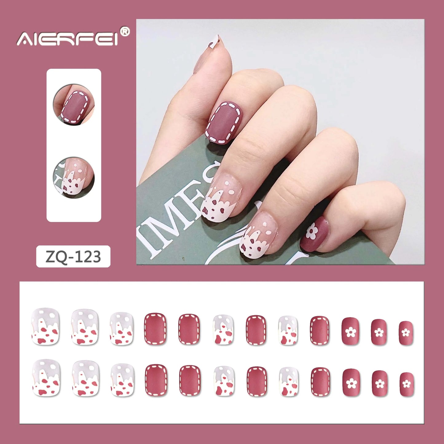 24 قطعة من أظافر صناعية - Nails
