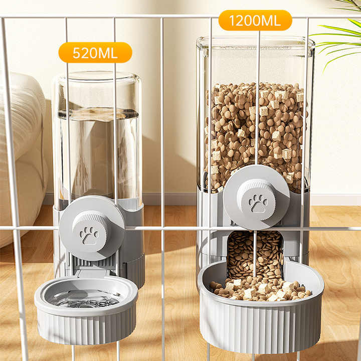 Cat Hanging Pet Drinker Dog Water Supply Drinking Hanging Dog Cage Bucket Automatic Feeder - Bowls & Feeders