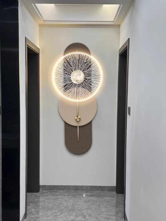 لوحة ضوء LED معدنية ثلاثية الأبعاد ، جدارية ذهبية 3 D Metal LED Light Panel, Luxury Gold Still Life Mural,