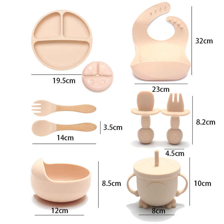 Bpa Free Non-spill Strong-مجموعة ملاعق وأطباق تغذية الأطفال