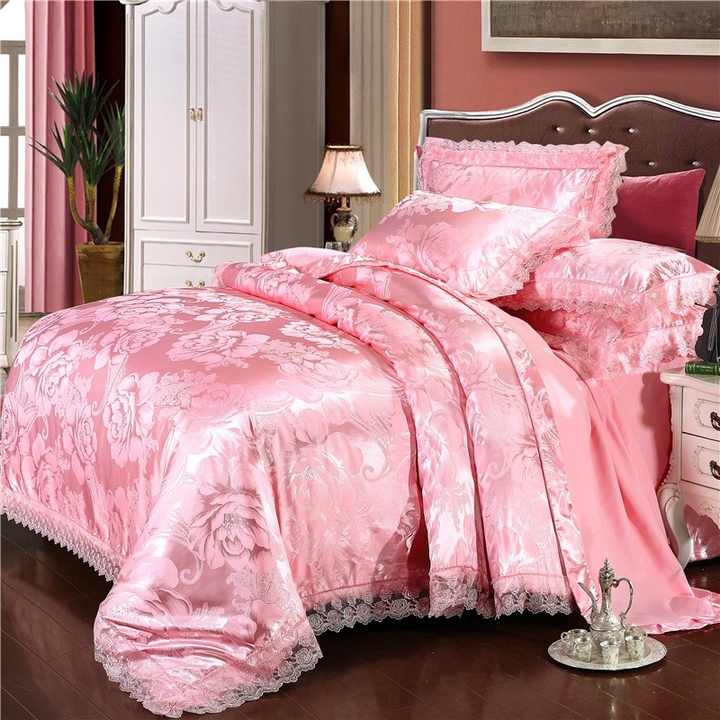 European Satin Jacquard Four-piece Bedding Set Linen