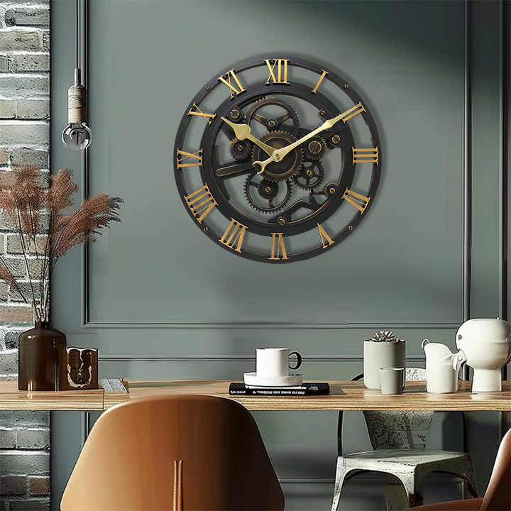 Large 14 Inch Antique Round Clock - Home Decor Items for Living Room Home