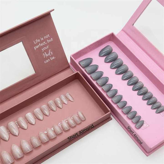 أطراف أظافر يد لوزية قصيرة