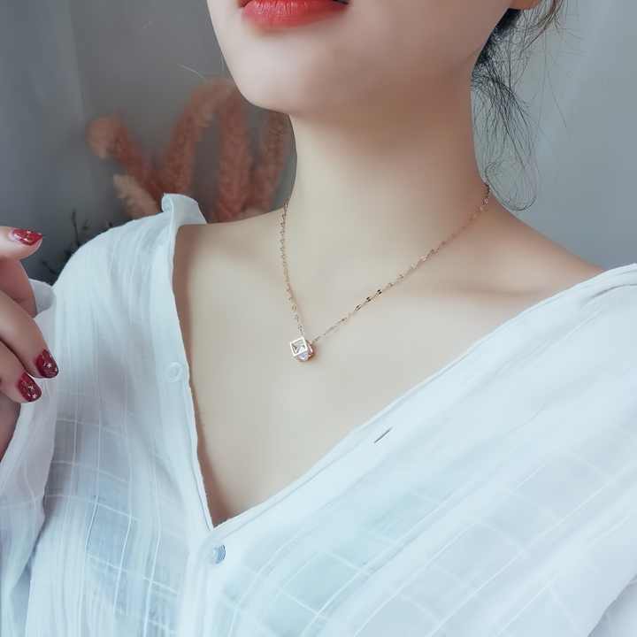 hollow square necklace