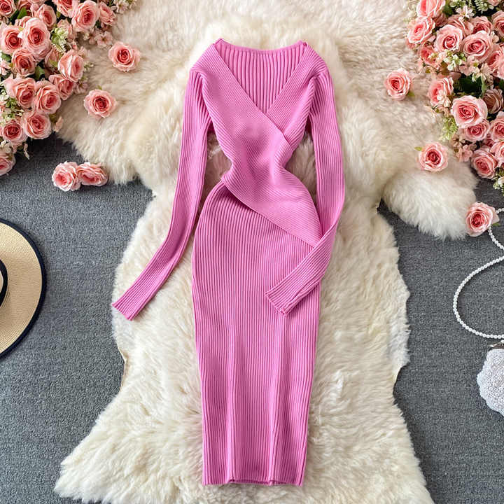 Elegant women's autumn dress