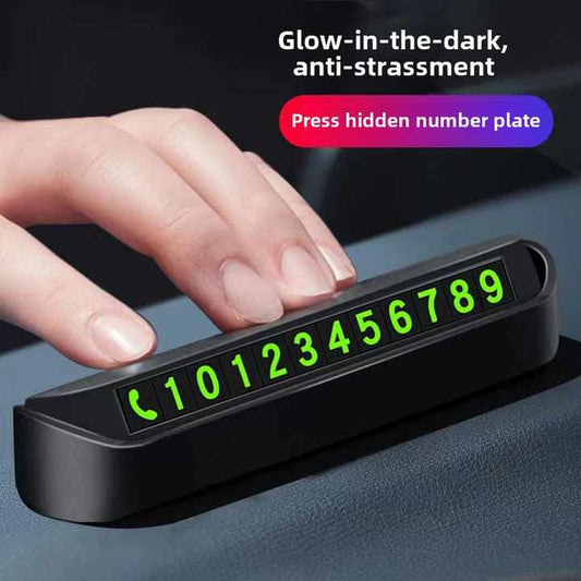 Creative Car Interior Night Light ABS Metal Temporary Parking Plate Interior Kit for Car Phone Card Transfer