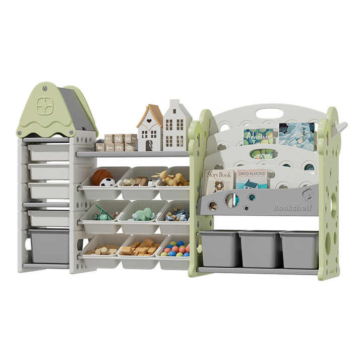 Portable Plastic Children's Corner Chest Cabinet Toy Storage Drawer Shelf Bookcase Organizer Kids Wardrobe