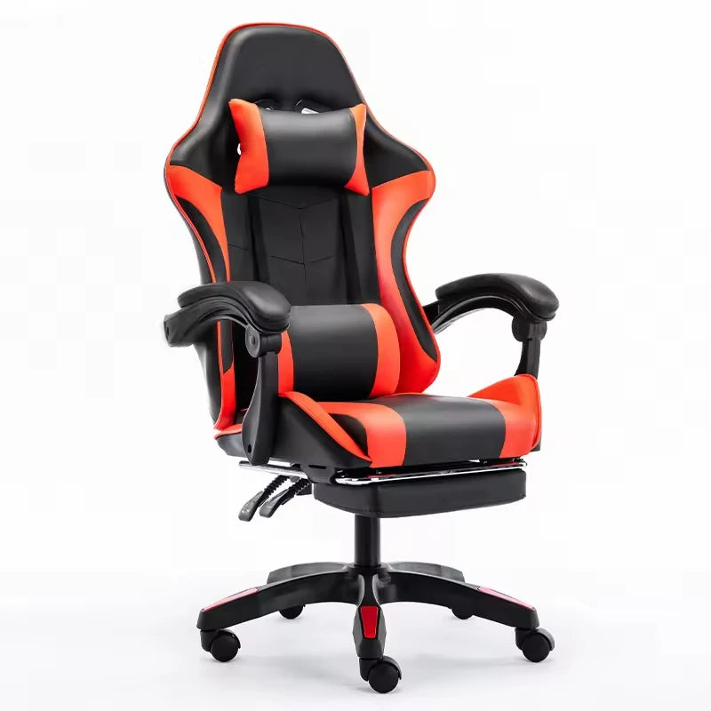 Pro High Back Swivel Chair with Built-in Neck Pillow Black and White for Home Office