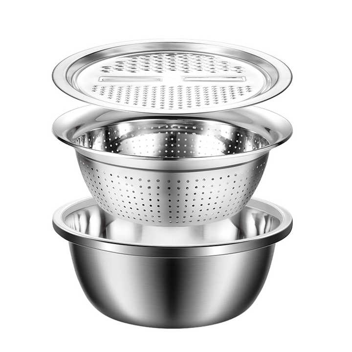 3. Stainless Steel Manual Kitchen Tools, Fruit and Vegetable Slicer, Slicer, Sink Drainer Set3. أدوات مطبخ يدوية من الفولاذ المقاوم للصدأ ، قطاعة فواكه وخضروات ، قطاعة قطاعة ، مجموعة حوض صرف