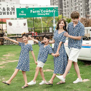 Summer Matching Outfits for Mother and Daughter, Family Matching Design Shirts and Shorts for Father and Son, Suitable for Holidaysملابس صيفية متناسقة مع الملابس للأم والبنت, قمصان وشورت بتصميم عائلي متشابهة للأب والابن ، مناسب للعطلات
