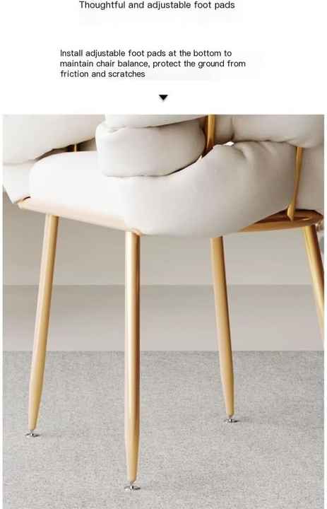 Velvet leisure chair with gold legs with upholstered makeup for living room and bedroom