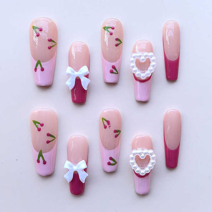 Hot Selling French Style Multi Size Long Nails