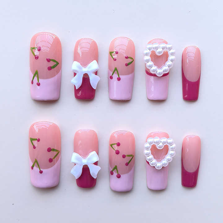 Hot Selling French Style Multi Size Long Nails