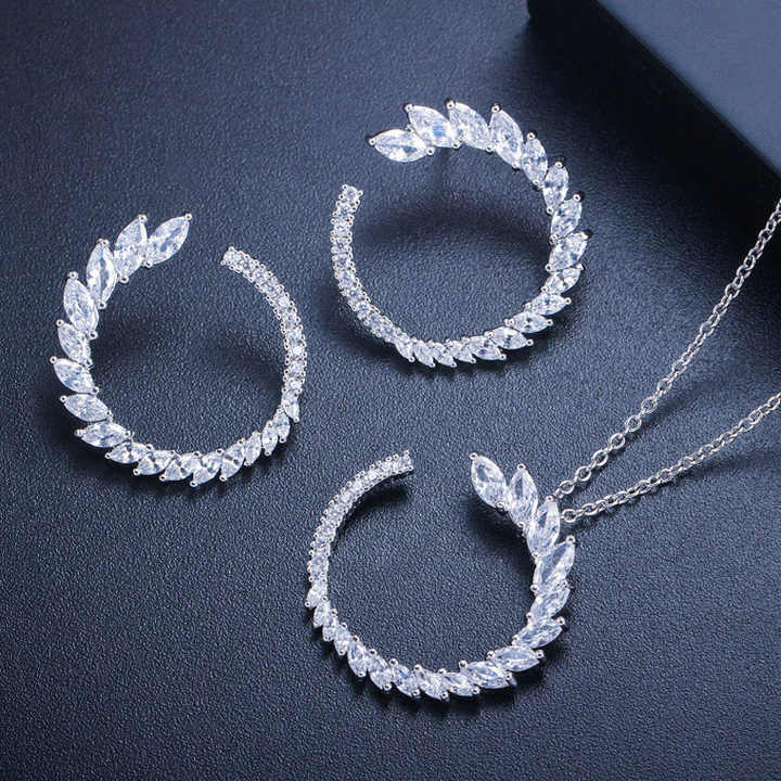 Leaf Earrings and Necklace