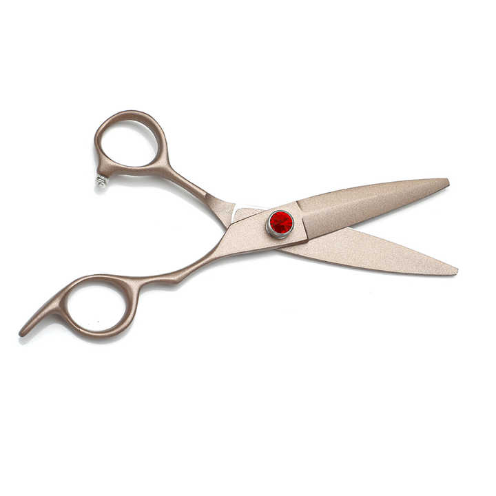 Pink 6-Inch Advanced Barber Salon Cut High Hat Screw. مقص شعر وردي اللون بطول 6 بوصات، مزود بمقبض وشفرة من