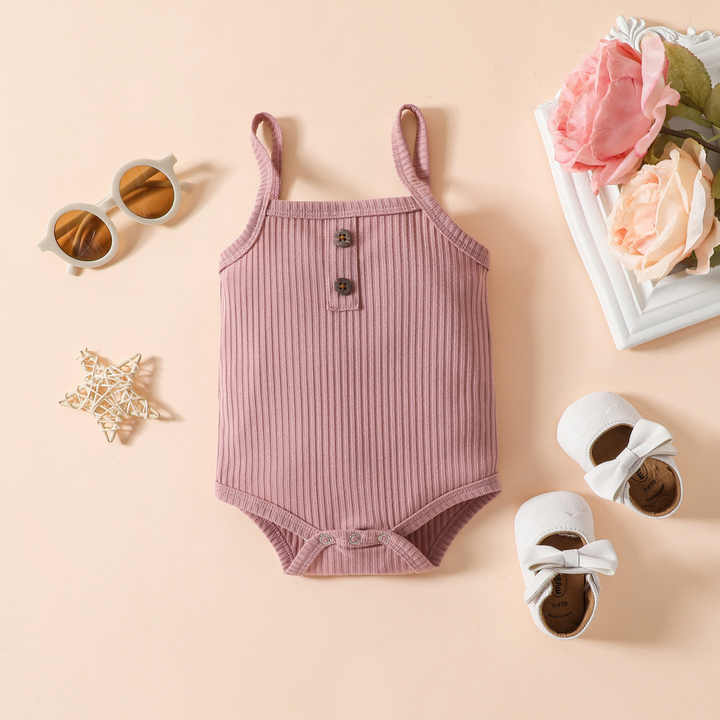 Cotton Rib Set Cotton Short Sleeve-طقم ملابس قطنية للأطفال الرضع
