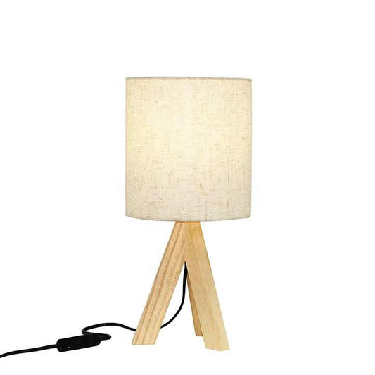غرفة المعيشة الحديثة الطبيعة خشبية ترايبود ديكور المنزل أدى مصباح الطاولة مع عاكس الضوء النسيج جولةModern Living Room Nature Wooden Tripod Home Decor LED Table Lamp with Round Fabric Lampshade