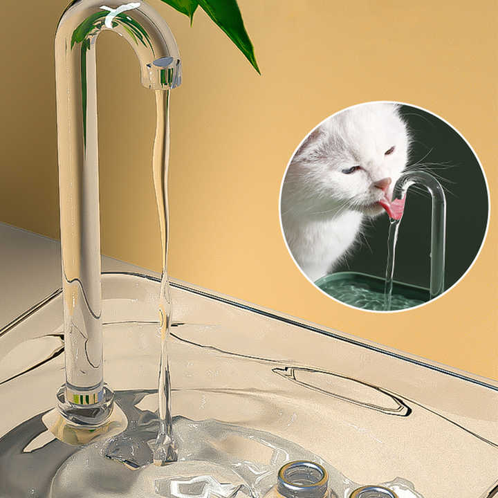 New Transparent Cat Waterer, Cat Fountain, Electric Recirculating Pet Drinking Filter, Bowls & Feeders