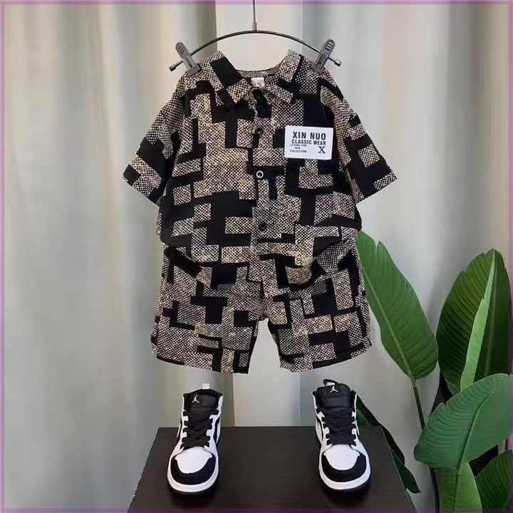 أحدث تصميم قمصان هاواي للأطفال مخصصة . Latest Design Kids Hawaiian Shirts Custom Printed Collar