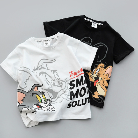 تي شيرت كرتوني جديد للأطفال لعام . New Children's Cartoon T-shirt, Boys and Girls