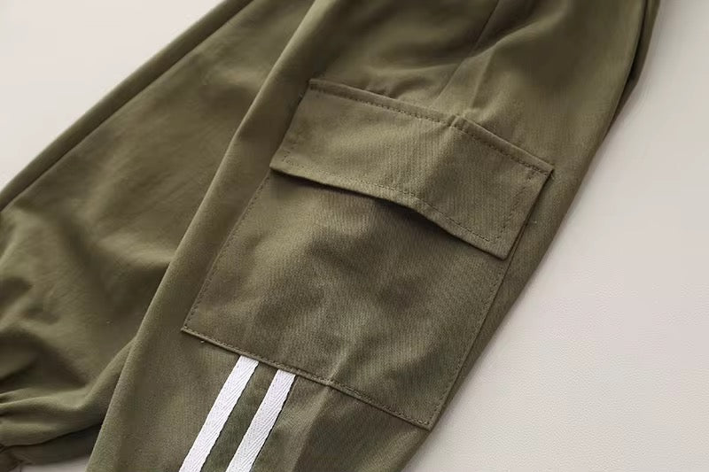 Boys' autumn-colored pants, two-piece set