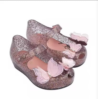 صندل بناتي ميني من مليسا, صندل بناتي صيفي بتصميم فراشة صغير عالي الجودة Melissa Mini Girls Sandal, High Quality Little Butterfly Summer Girls Sandal